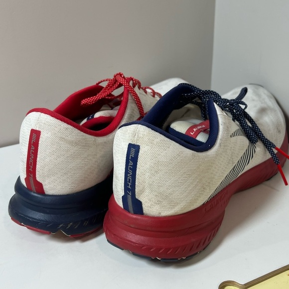Brooks Size 14 Launch 7 DNA USA Patriotic Red, White, and Blue Athletic Shoes - Picture 8 of 12